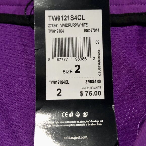 Adidas Golf Skort 2 ClimaCool Purple White Back Pocket Side Zip - Picture 3 of 12